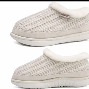 KuaiLu House Slippers for Women Comfortable Memory 7-8, White（go One Size Up）